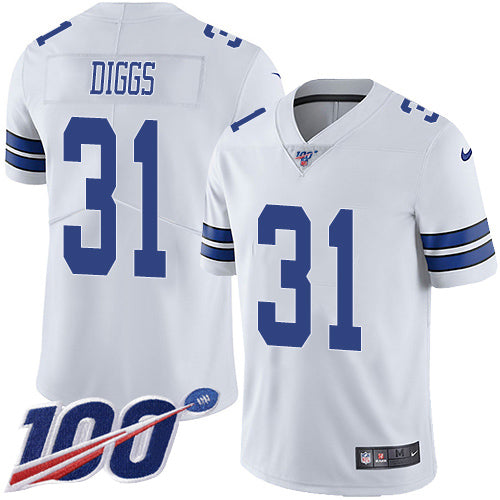 Custom Cowboys #31 Trevon Diggs White Men’s Stitched NFL 100th Season Vapor Untouchable Limited Jersey