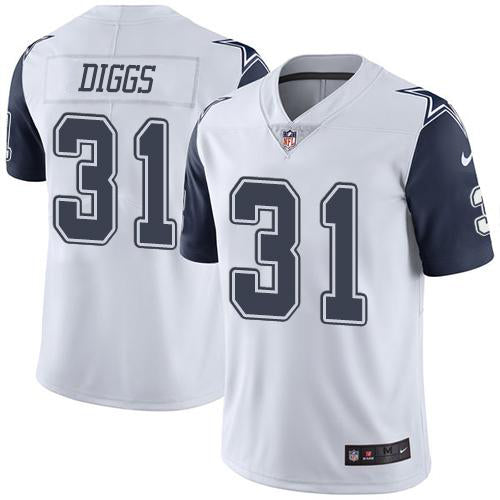 Custom Cowboys #31 Trevon Diggs White Men’s Stitched NFL Limited Rush Jersey