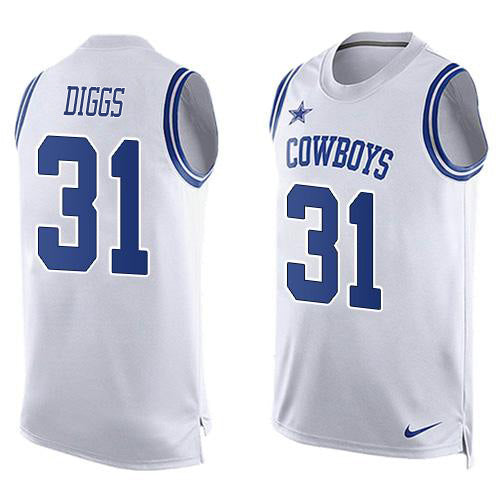 Custom Cowboys #31 Trevon Diggs White Team Color Men’s Stitched NFL Limited Tank Top Jersey