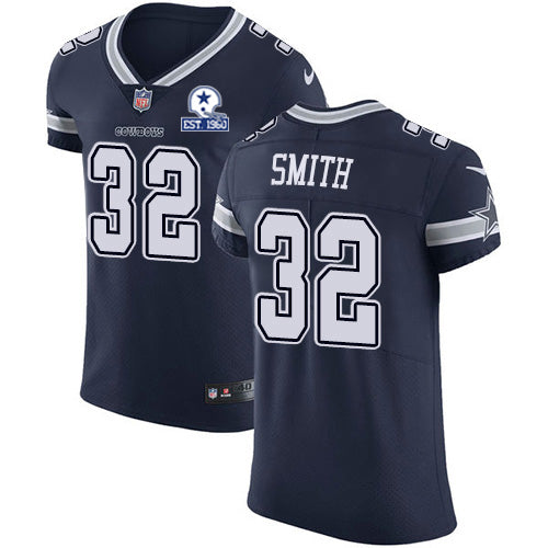 Custom Cowboys #32 Saivion Smith Navy Blue Team Color Men’s Stitched With Established In 1960 Patch NFL Vapor Untouchable Elite Jersey