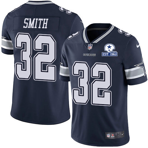 Custom Cowboys #32 Saivion Smith Navy Blue Team Color Men’s Stitched With Established In 1960 Patch NFL Vapor Untouchable Limited Jersey