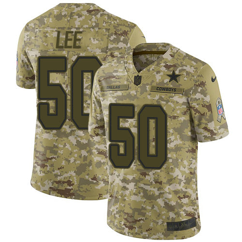 Custom Cowboys #50 Sean Lee Camo Men’s Stitched NFL Limited 2018 Salute To Service Jersey
