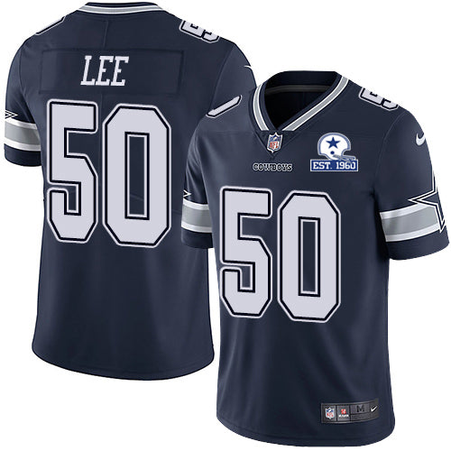 Custom Cowboys #50 Sean Lee Navy Blue Team Color Men’s Stitched With Established In 1960 Patch NFL Vapor Untouchable Limited Jersey