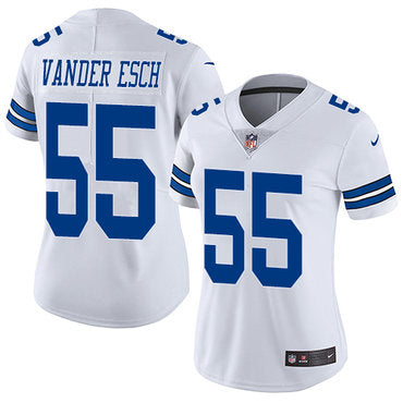 Custom Cowboys #55 Leighton Vander Esch White Women’s Stitched NFL Vapor Untouchable Limited Jersey