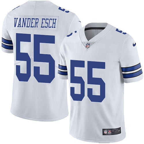 Custom Cowboys #55 Leighton Vander Esch White Youth Stitched NFL Vapor Untouchable Limited Jersey