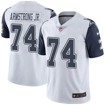 Custom Cowboys #74 Dorance Armstrong Jr. White Men’s Stitched NFL Limited Rush Jersey