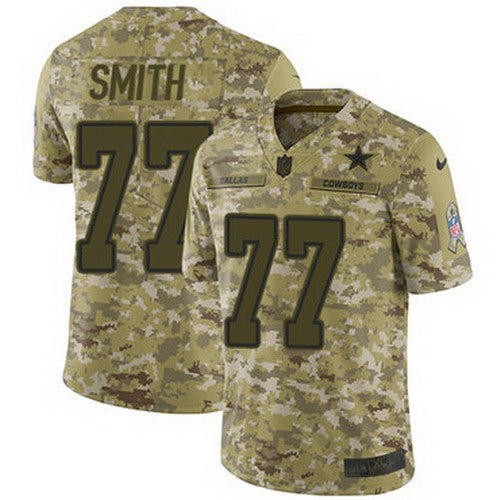 Custom Cowboys #77 Tyron Smith Camo Men’s Stitched NFL Limited 2018 Salute To Service Jersey