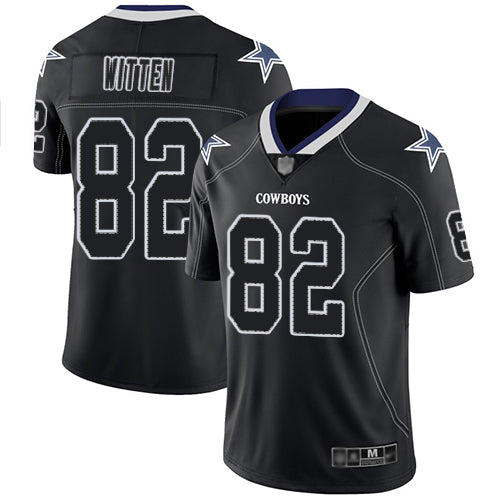 Custom Cowboys #82 Jason Witten Lights Out Black Men’s Stitched Football Limited Rush Jersey