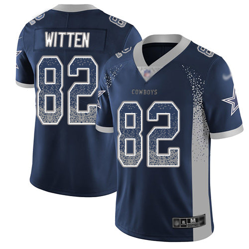 Custom Cowboys #82 Jason Witten Navy Blue Team Color Men’s Stitched Football Limited Rush Drift Fashion Jersey