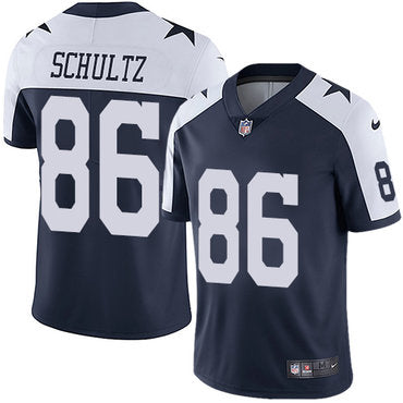 Custom Cowboys #86 Dalton Schultz Navy Blue Thanksgiving Men’s Stitched NFL Vapor Untouchable Limited Throwback Jersey
