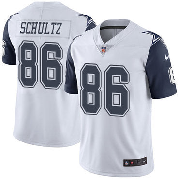 Custom Cowboys #86 Dalton Schultz White Men’s Stitched NFL Limited Rush Jersey