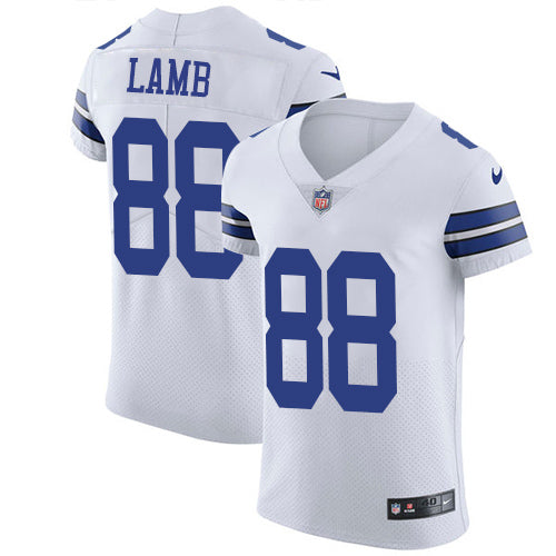 Custom Cowboys #88 CeeDee Lamb White Men’s Stitched NFL New Elite Jersey