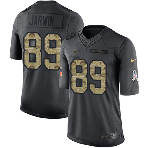 Custom Cowboys #89 Blake Jarwin Black Men’s Stitched NFL Limited 2016 Salute to Service Jersey