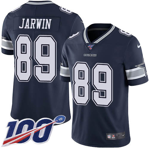 Custom Cowboys #89 Blake Jarwin Navy Blue Team Color Men’s Stitched NFL 100th Season Vapor Untouchable Limited Jersey