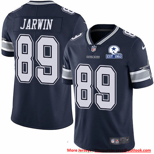 Custom Cowboys #89 Blake Jarwin Navy Blue Team Color Men’s Stitched With Established In 1960 Patch NFL Vapor Untouchable Limited Jersey