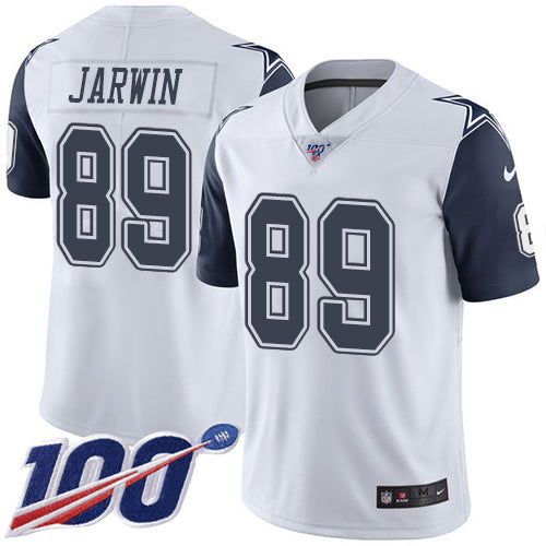 Custom Cowboys #89 Blake Jarwin White Men’s Stitched NFL Limited Rush 100th Season Jersey