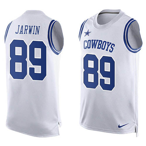 Custom Cowboys #89 Blake Jarwin White Team Color Men’s Stitched NFL Limited Tank Top Jersey