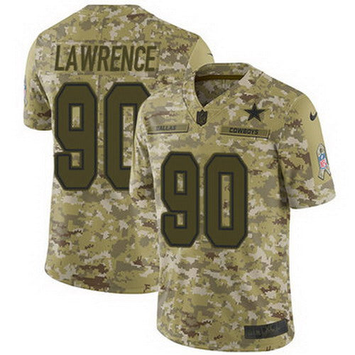 Custom Cowboys #90 Demarcus Lawrence Camo Youth Stitched NFL Limited 2018 Salute to Service Jersey