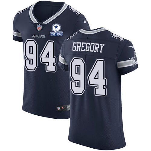 Custom Cowboys #94 Randy Gregory Navy Blue Team Color Men’s Stitched With Established In 1960 Patch NFL Vapor Untouchable Elite Jersey
