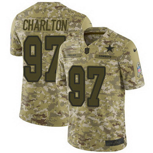 Custom Cowboys #97 Taco Charlton Camo Men’s Stitched NFL Limited 2018 Salute To Service Jersey