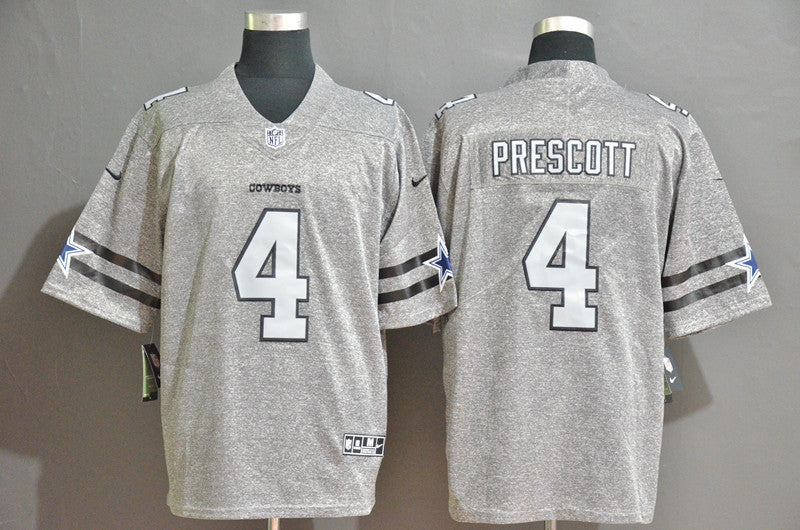 Custom Cowboys 4 Dak Prescott 2019 Gray Gridiron Gray Vapor Untouchable Limited Jersey