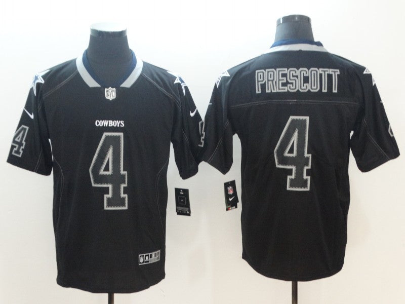 Custom Cowboys 4 Dak Prescott Black Shadow Legend Limited Jersey