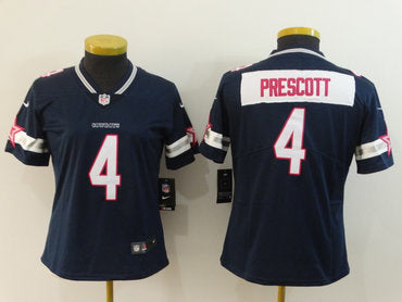 Custom Cowboys 4 Dak Prescott Navy Pink Women Vapor Untouchable Limited Jersey