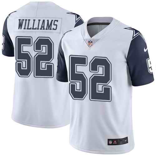 Custom Cowboys 52 Connor Williams White Color Rush Limited Jersey
