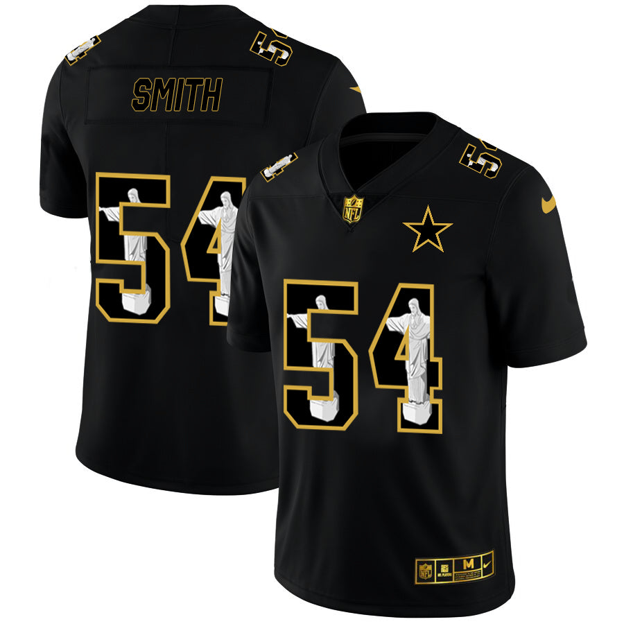 Custom Cowboys 54 Jaylon Smith Black Jesus Faith Edition Limited Jersey