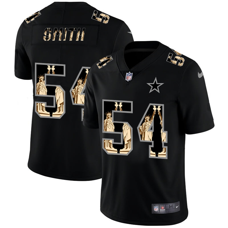 Custom Cowboys 54 Jaylon Smith Black Statue Of Liberty Limited Jersey