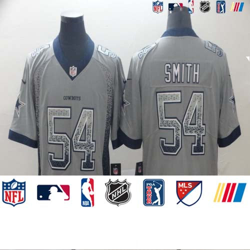 Custom Cowboys 54 Jaylon Smith Gray Drift Fashion Limited Jersey