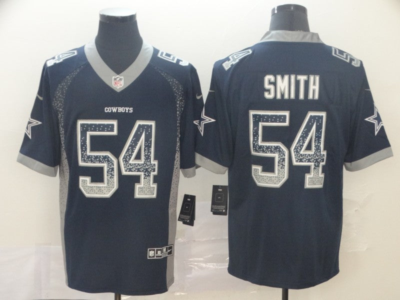 Custom Cowboys 54 Jaylon Smith Navy Drift Fashion Limited Jersey