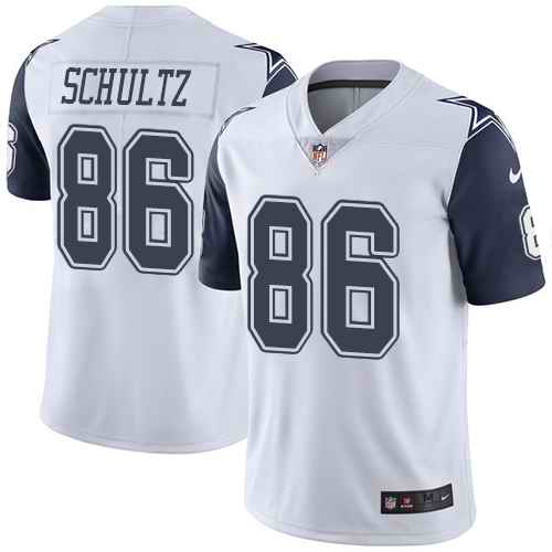 Custom Cowboys 86 Dalton Schultz White Color Rush Limited Jersey
