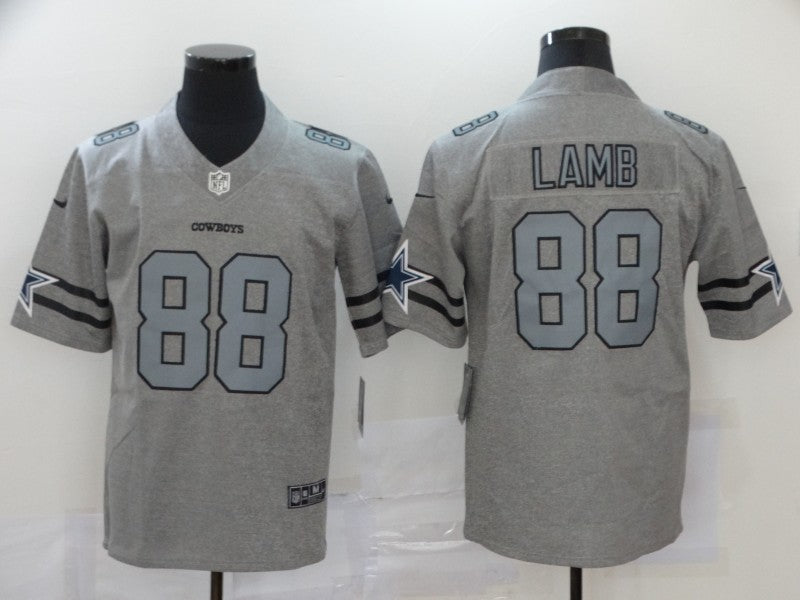 Custom Cowboys 88 Ceedee Lamb 2019 Gray Gridiron Gray Vapor Untouchable Limited Jersey