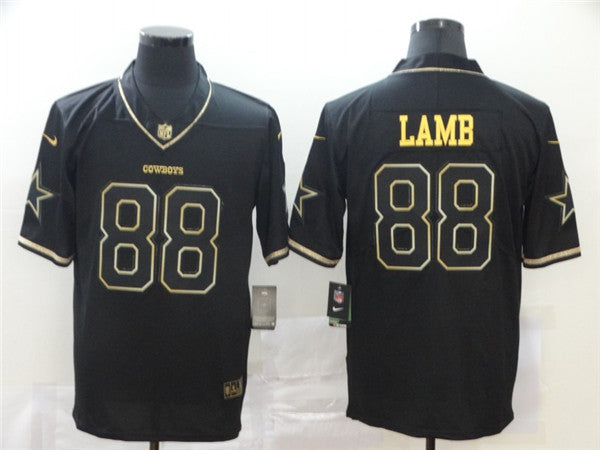 Custom Cowboys 88 Ceedee Lamb Black Gold Vapor Untouchable Limited Jersey