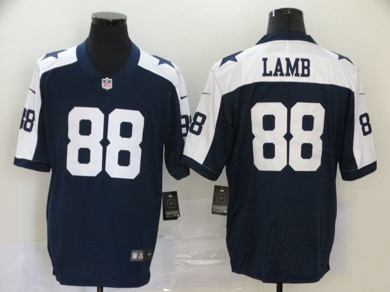 Custom Cowboys 88 Ceedee Lamb Navy 2020 NFL Draft First Round Pick Throwback Vapor Untouchable Limited Jersey
