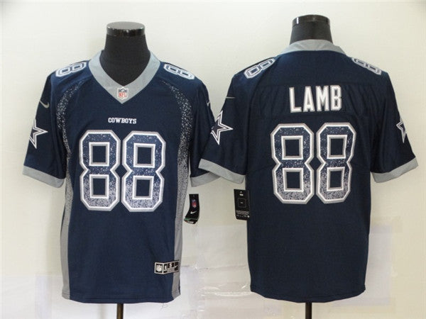 Custom Cowboys 88 Ceedee Lamb Navy Drift Fashion Limited Jersey