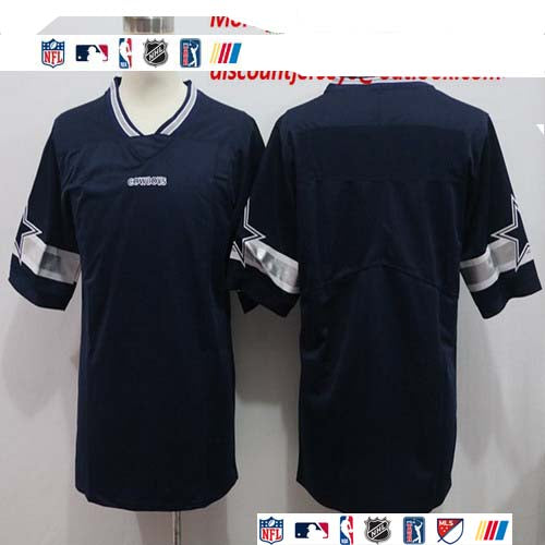 Custom Cowboys Blank Navy Vapor Untouchable Limited Jersey