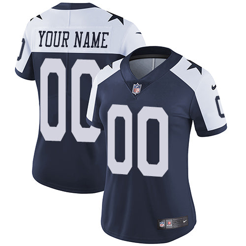 Custom Dallas Cowboys Elite Navy Blue Alternate Women’s Jersey NFL Throwback Vapor Untouchable Customized jerseys