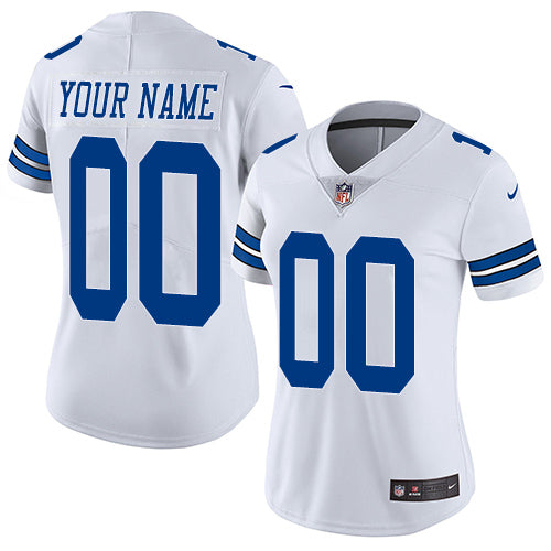 Custom Dallas Cowboys Elite White Road Women’s Jersey NFL Vapor Untouchable Customized jerseys
