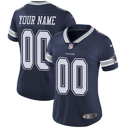 Custom Dallas Cowboys Limited Navy Blue Home Women’s Jersey NFL Vapor Untouchable Customized jerseys