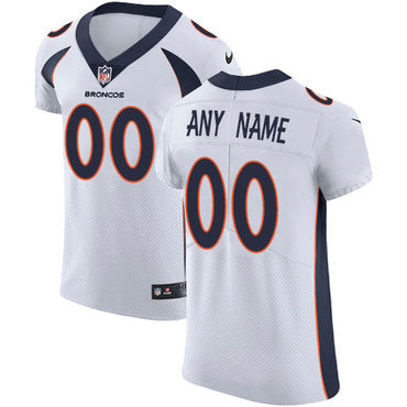 Custom Denver Broncos Elite White Road Men’s Jersey NFL Customized jerseys