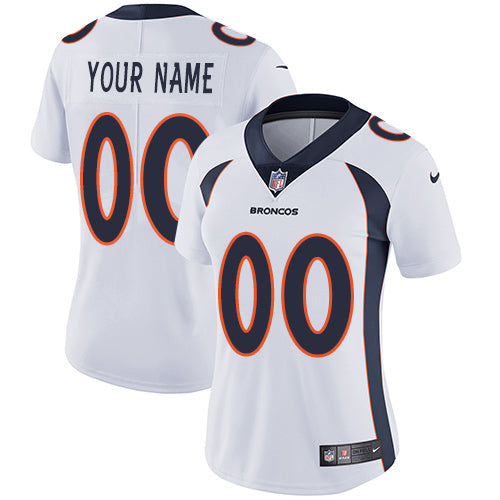 Custom Denver Broncos Elite White Road Women’s Jersey NFL Vapor Untouchable Customized jerseys