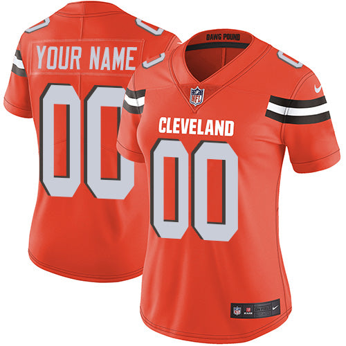 Custom Elite Orange Alternate Women’s Jersey NFL Cleveland Browns Vapor Untouchable Customized jerseys