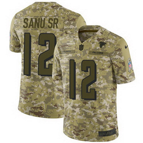 Custom Falcons #12 Mohamed Sanu Sr Camo Youth Stitched NFL Limited 2018 Salute to Service Jersey