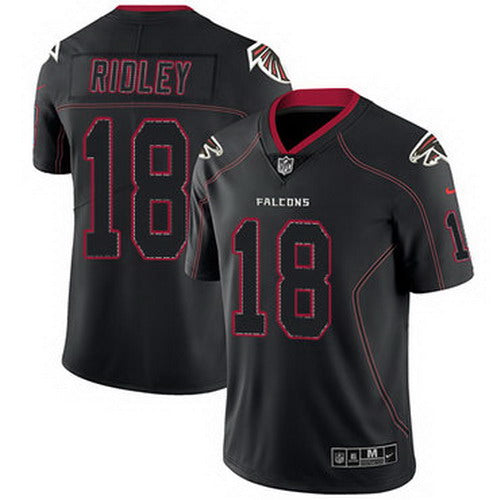 Custom Falcons #18 Calvin Ridley Lights Out Black Men’s Stitched NFL Limited Rush Jersey