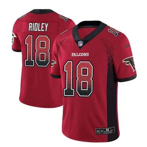 Custom Falcons #18 Calvin Ridley Red Team Color Men’s Stitched NFL Limited Rush Drift Fashion Jersey