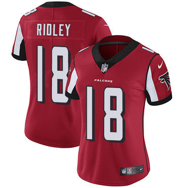 Custom Falcons #18 Calvin Ridley Red Team Color Women’s Stitched NFL Vapor Untouchable Limited Jersey