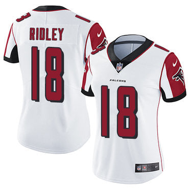 Custom Falcons #18 Calvin Ridley White Women’s Stitched NFL Vapor Untouchable Limited Jersey
