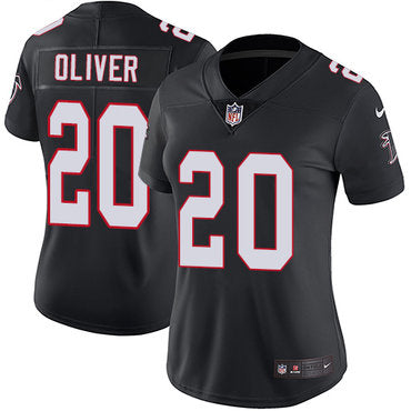 Custom Falcons #20 Isaiah Oliver Black Alternate Women’s Stitched NFL Vapor Untouchable Limited Jersey